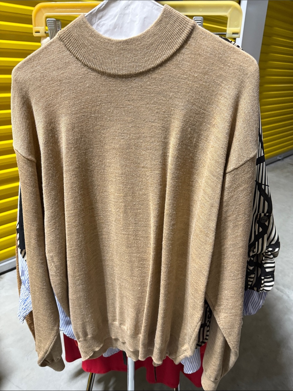 Men’s Lightweight Camel Turtleneck Sweater